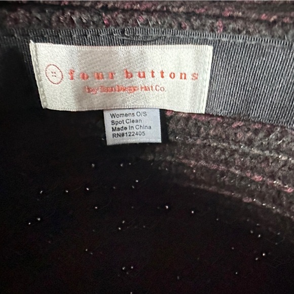 ? Four Buttons by San Diego Hat Co. Women’s Woven Bucket Hat – Maroon & Black main image 4